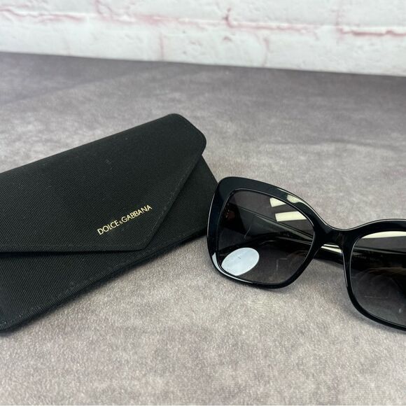 Dolce & Gabbana DG4348 501/8G Womens Cat Eye Graduated Sunglasses Black 54mm - Picture 9 of 9